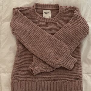 Abercrombie & Fitch Women's Dusty Pink Crew Neck Sweater